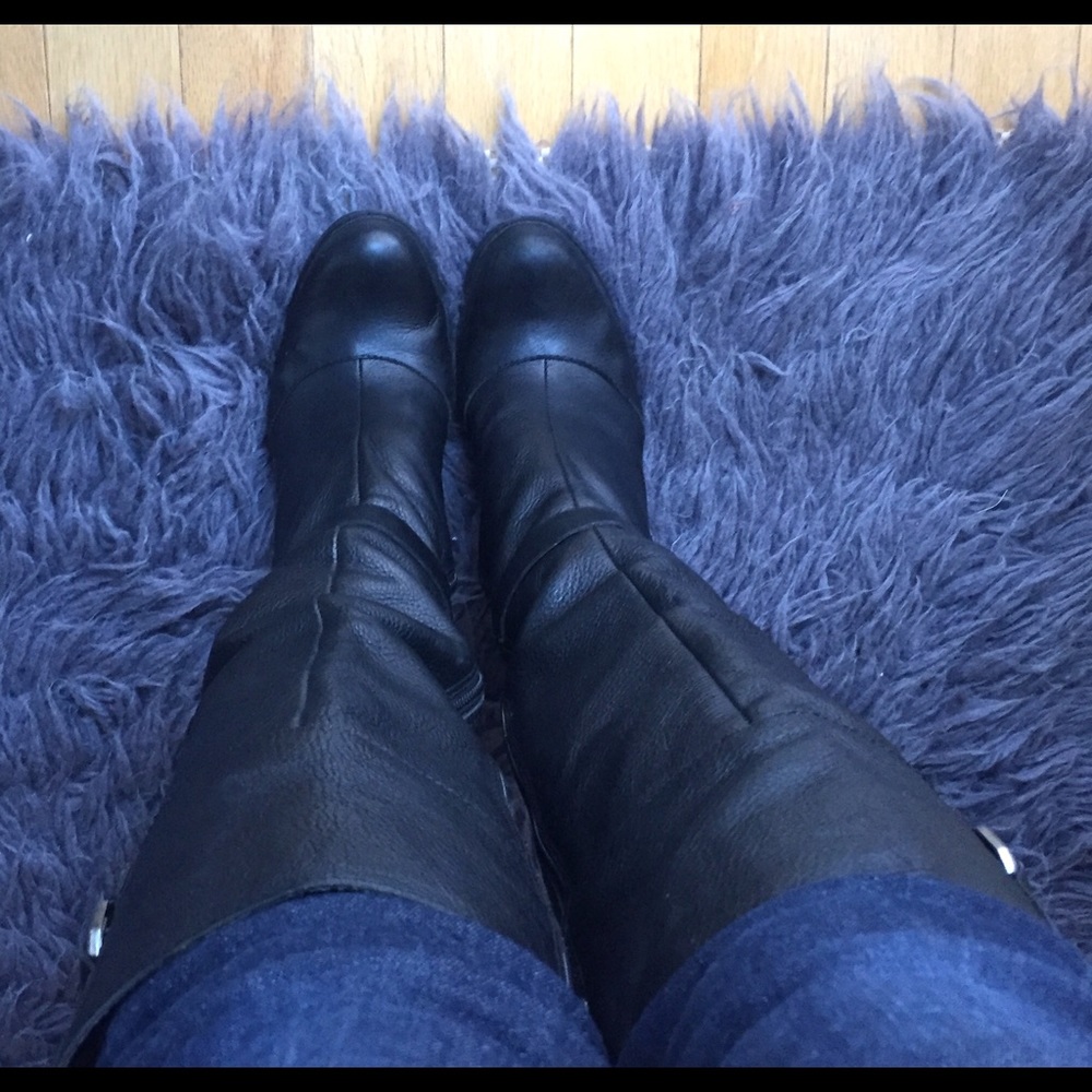 Nine West HARDTOGETTO black leather boots 8.5 - Picture 3 of 6